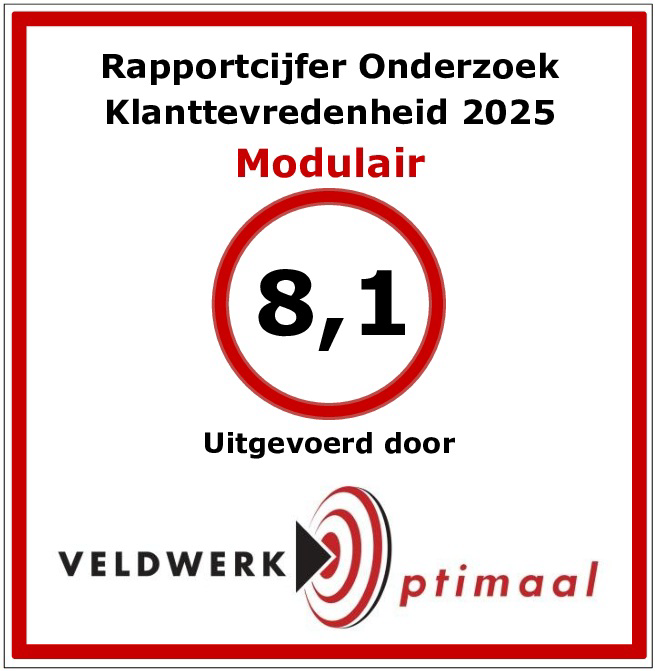 Beoordelings badge rapportcijfer 2025 Modulair 8,1