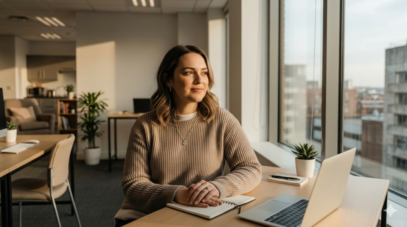 Vrouw op kantoor
